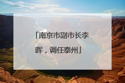 南京市副市长李晖，调任泰州