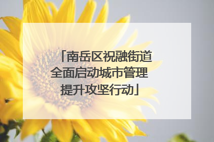 南岳区祝融街道全面启动城市管理提升攻坚行动