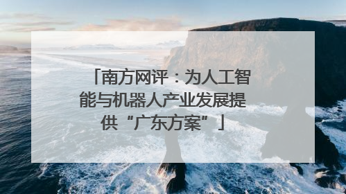 南方网评：为人工智能与机器人产业发展提供“广东方案”