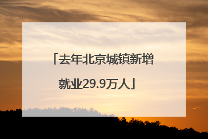 去年北京城镇新增就业29.9万人