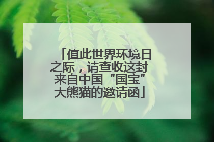 值此世界环境日之际，请查收这封来自中国“国宝”大熊猫的邀请函