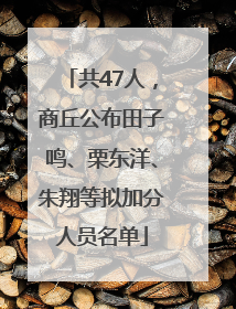 共47人，商丘公布田子鸣、栗东洋、朱翔等拟加分人员名单