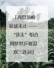 再登顶峰 征途未止——“莎头”组合圆梦世乒赛混双三连冠
