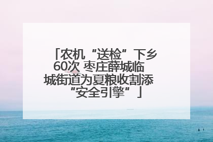 农机“送检”下乡60次 枣庄薛城临城街道为夏粮收割添“安全引擎”