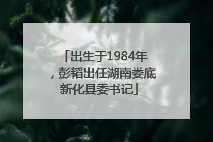 出生于1984年，彭韬出任湖南娄底新化县委书记