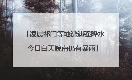 凌晨祁门等地遭遇强降水 今日白天皖南仍有暴雨