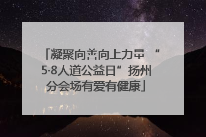 凝聚向善向上力量 “5·8人道公益日”扬州分会场有爱有健康