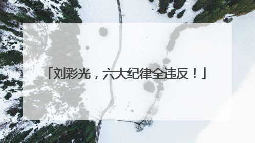 刘彩光，六大纪律全违反！