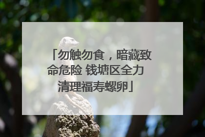 勿触勿食，暗藏致命危险 钱塘区全力清理福寿螺卵