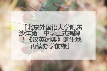 北京外国语大学附属沙洋第一中学正式揭牌！《汉英词典》诞生地再续办学前缘