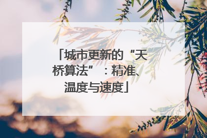 城市更新的“天桥算法”：精准、温度与速度