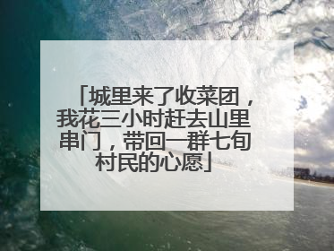 城里来了收菜团，我花三小时赶去山里串门，带回一群七旬村民的心愿