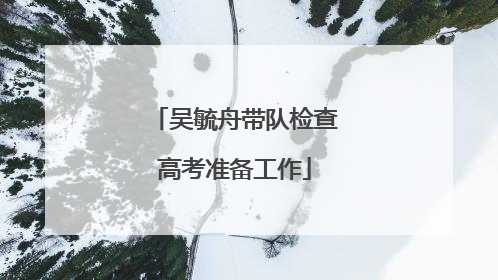 吴毓舟带队检查高考准备工作