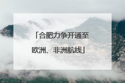 合肥力争开通至欧洲、非洲航线