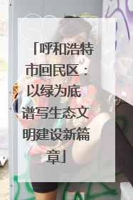 呼和浩特市回民区：以绿为底 谱写生态文明建设新篇章