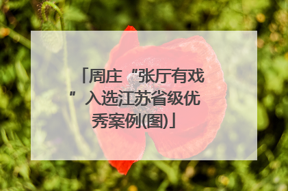 周庄“张厅有戏”入选江苏省级优秀案例(图)