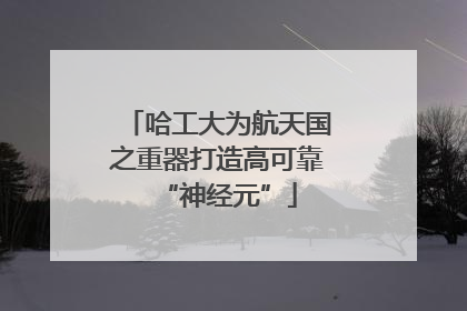 哈工大为航天国之重器打造高可靠“神经元”
