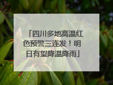 四川多地高温红色预警三连发！明日有望降温降雨