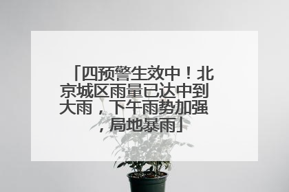 四预警生效中！北京城区雨量已达中到大雨，下午雨势加强，局地暴雨
