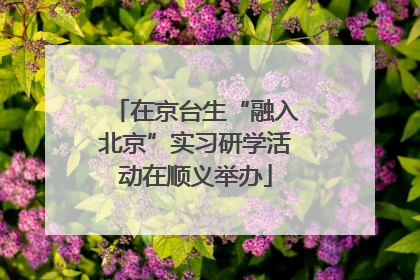 在京台生“融入北京”实习研学活动在顺义举办