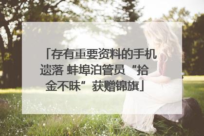 存有重要资料的手机遗落 蚌埠泊管员“拾金不昧”获赠锦旗