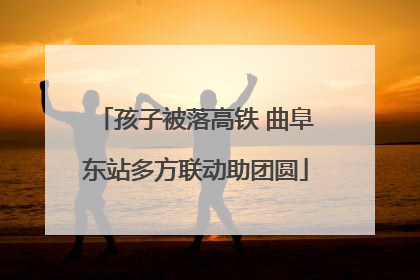 孩子被落高铁 曲阜东站多方联动助团圆