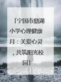 宁国市鼎湖小学心理健康月：关爱心灵，共筑阳光校园