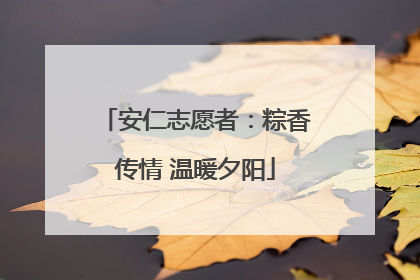 安仁志愿者：粽香传情 温暖夕阳