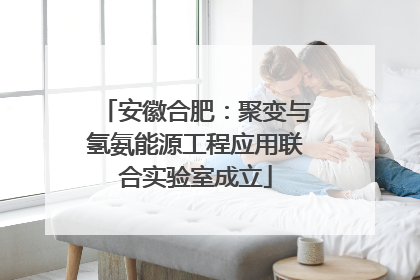安徽合肥：聚变与氢氨能源工程应用联合实验室成立