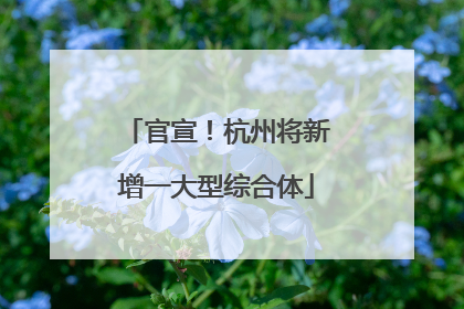 官宣！杭州将新增一大型综合体