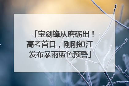 宝剑锋从磨砺出！高考首日，刚刚镇江发布暴雨蓝色预警