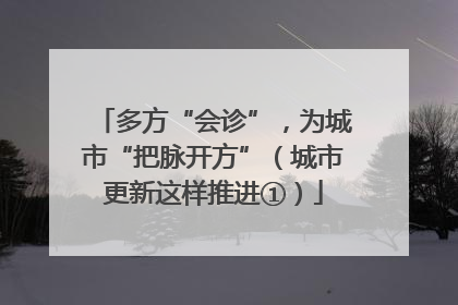 多方“会诊”，为城市“把脉开方”（城市更新这样推进①）