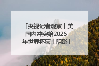 央视记者观察丨美国内冲突给2026年世界杯蒙上阴影