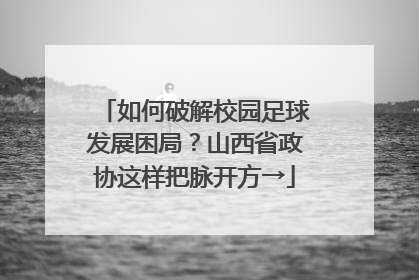 如何破解校园足球发展困局？山西省政协这样把脉开方→