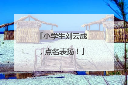 小学生刘云成，点名表扬！