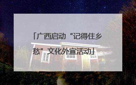 广西启动“记得住乡愁”文化外宣活动