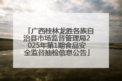 广西桂林龙胜各族自治县市场监督管理局2025年第1期食品安全监督抽检信息公告
