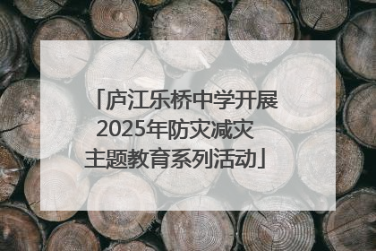 庐江乐桥中学开展2025年防灾减灾主题教育系列活动