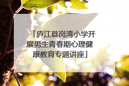 庐江县岗湾小学开展男生青春期心理健康教育专题讲座