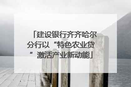 建设银行齐齐哈尔分行以“特色农业贷”激活产业新动能