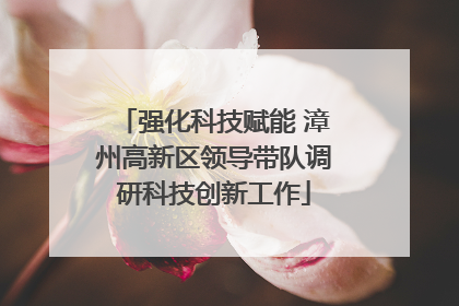 强化科技赋能 漳州高新区领导带队调研科技创新工作