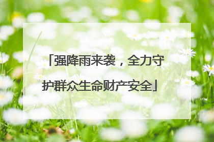 强降雨来袭，全力守护群众生命财产安全
