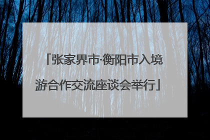 张家界市·衡阳市入境游合作交流座谈会举行