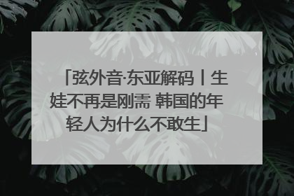 弦外音·东亚解码丨生娃不再是刚需 韩国的年轻人为什么不敢生