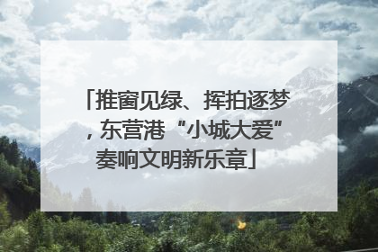 推窗见绿、挥拍逐梦，东营港“小城大爱”奏响文明新乐章