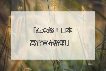 惹众怒！日本高官宣布辞职