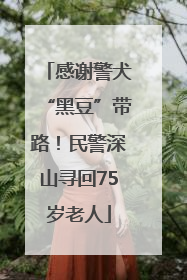 感谢警犬“黑豆”带路！民警深山寻回75岁老人