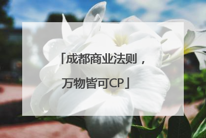 成都商业法则，万物皆可CP
