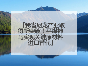我省尼龙产业取得新突破！平煤神马实现关键原材料进口替代
