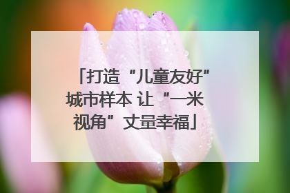 打造“儿童友好”城市样本 让“一米视角”丈量幸福